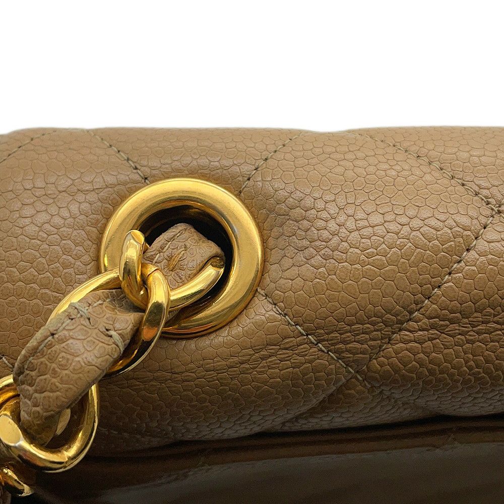 シャネル チェーンショルダーバッグ デカココ ココマーク マトラッセ キャビアスキン CHANEL