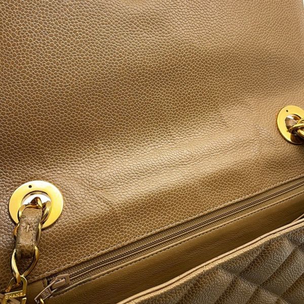 シャネル チェーンショルダーバッグ デカココ ココマーク マトラッセ キャビアスキン CHANEL