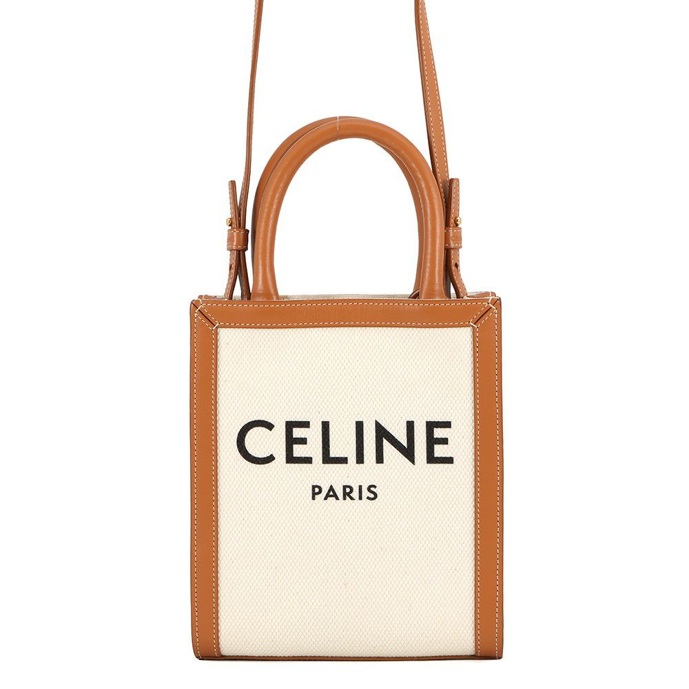 セリーヌ ハンドバッグ ミニ バーティカル カバ キャンバス レザー 193302 CELINE 2way