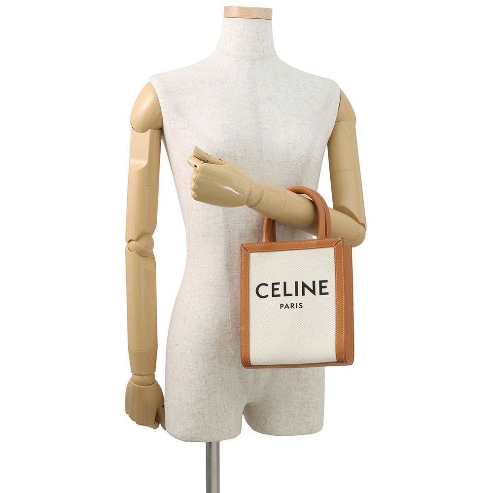 セリーヌ ハンドバッグ ミニ バーティカル カバ キャンバス レザー 193302 CELINE 2way