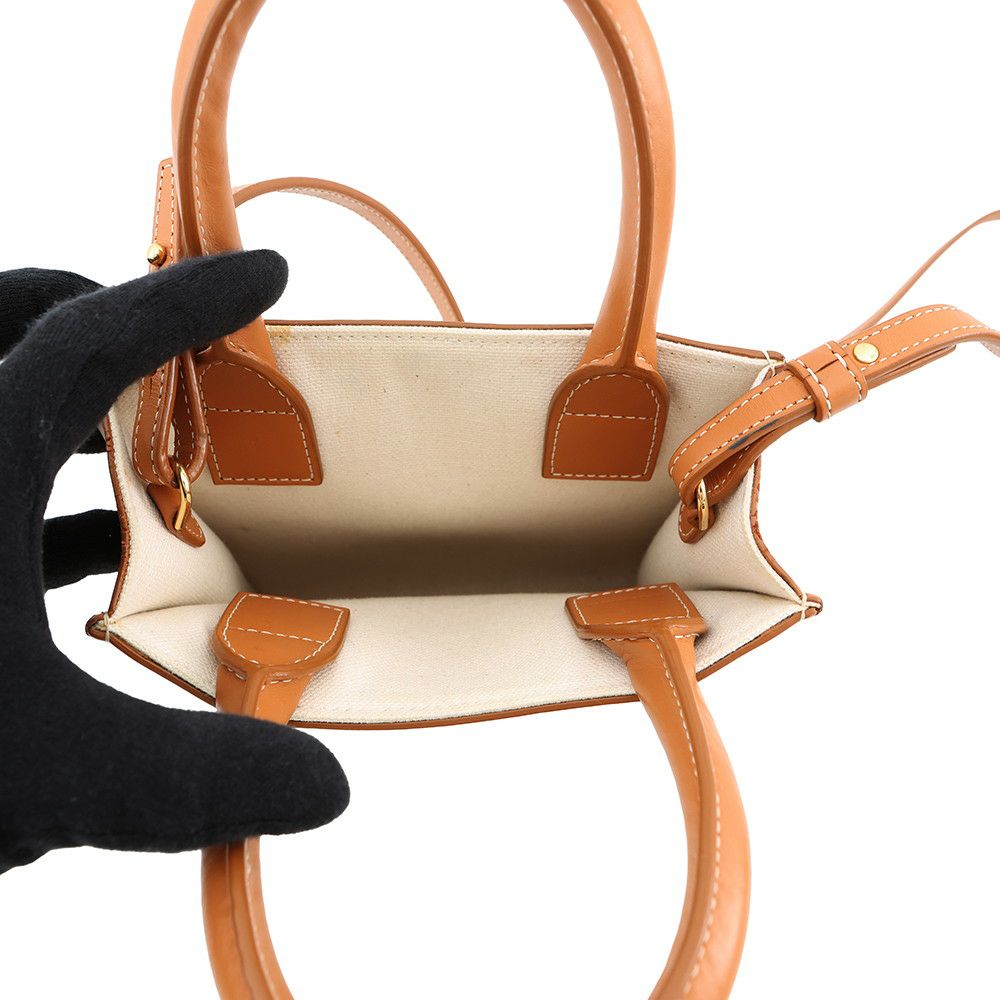 セリーヌ ハンドバッグ ミニ バーティカル カバ キャンバス レザー 193302 CELINE 2way