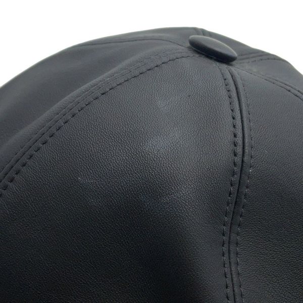 ルイヴィトン キャップ シェアリング ラムレザー ムートン サイズM M00493 LOUIS VUITTON 帽子 ブラック 黒