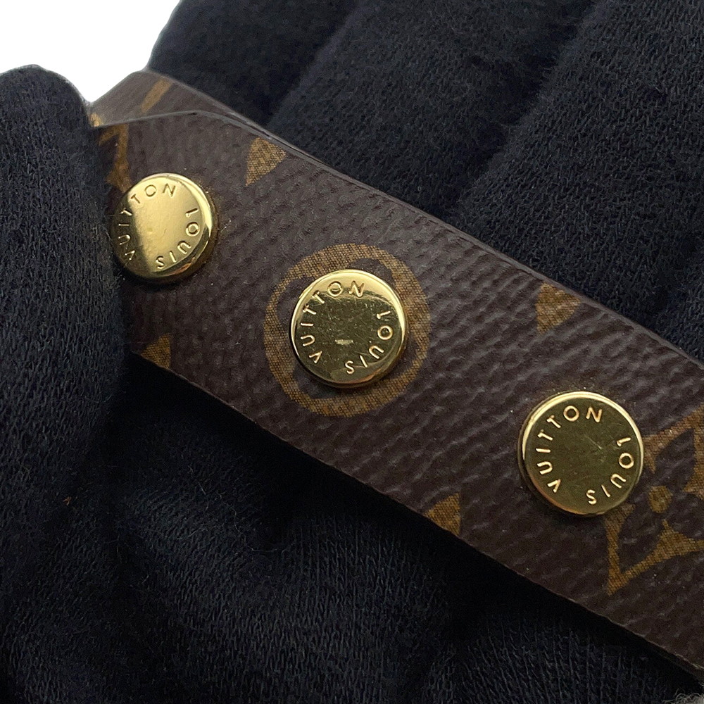 ルイヴィトン キャップ シェアリング ラムレザー ムートン サイズM M00493 LOUIS VUITTON 帽子 ブラック 黒