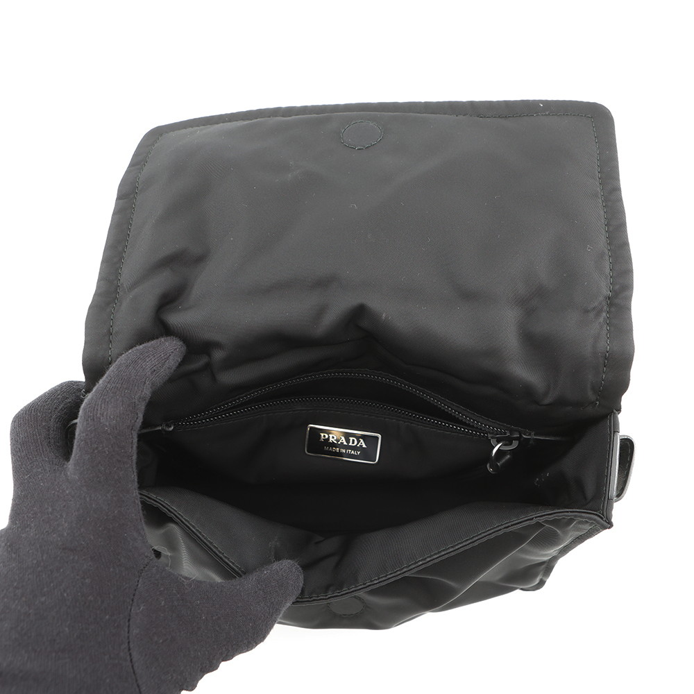 プラダ ショルダーバッグ スモール パデッド Re-Nylon ナイロン 1BD313 PRADA 黒