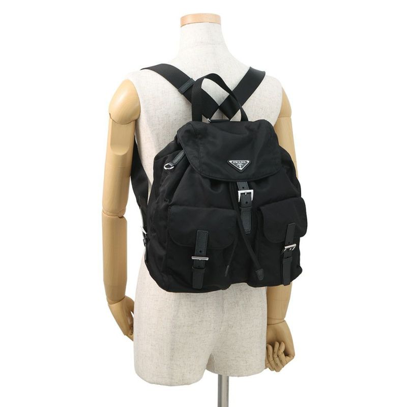 プラダ リュック ポーチ付き Re-Nylon バックパック ナイロン 1BZ811 PRADA バッグ リュックサック 黒