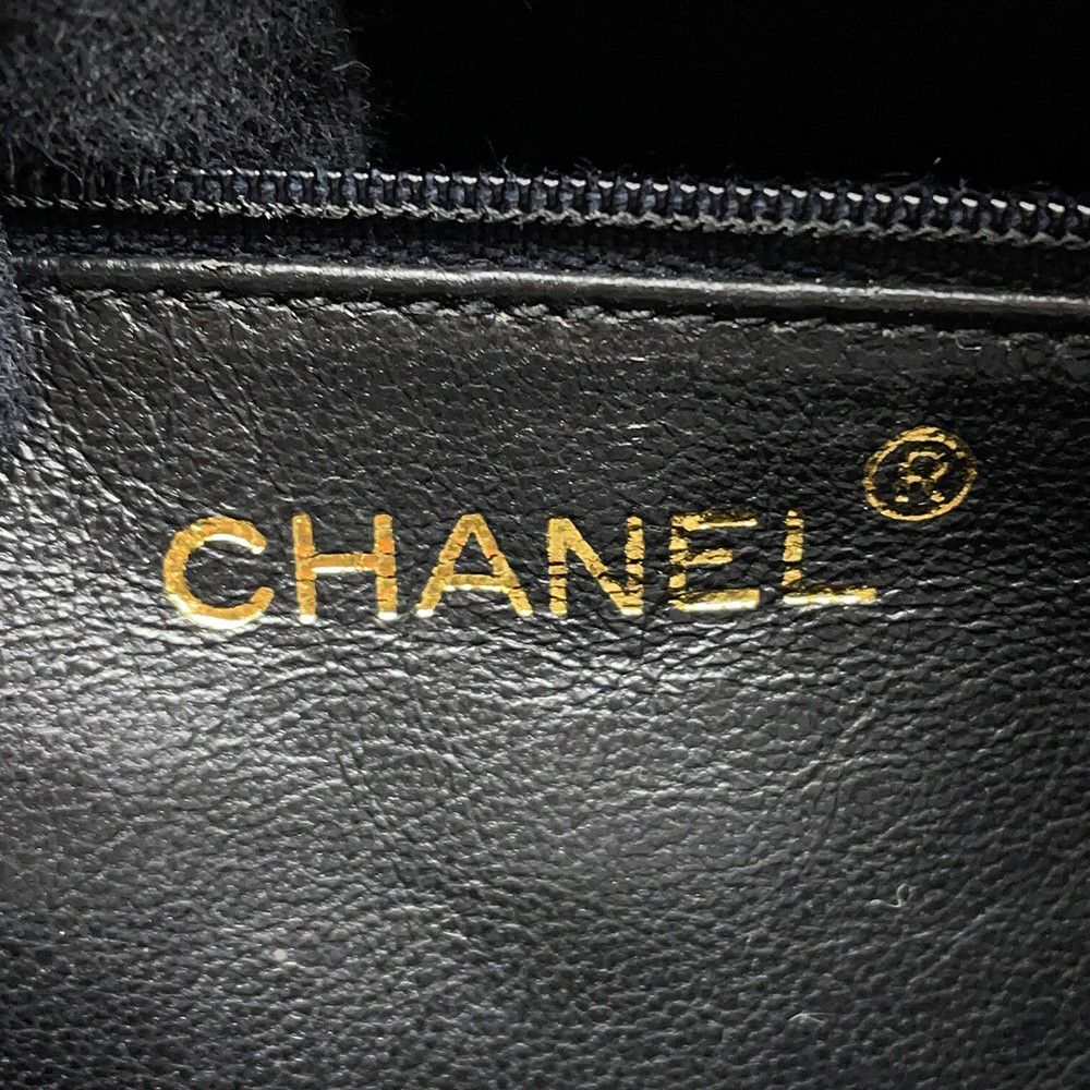 シャネル チェーンショルダーバッグ ココマーク マトラッセ フリンジ ラムスキン CHANEL 黒