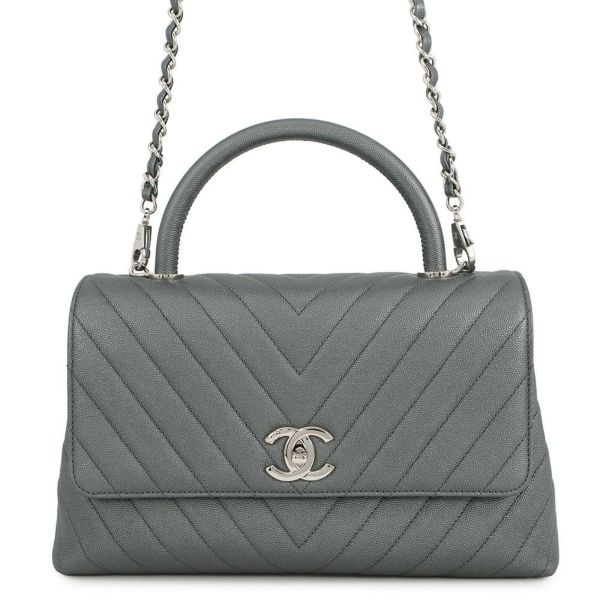 シャネル ハンドバッグ シェブロン ココマーク ハンドル ココハンドル キャビアスキン A92991 CHANEL 2wayショルダー
