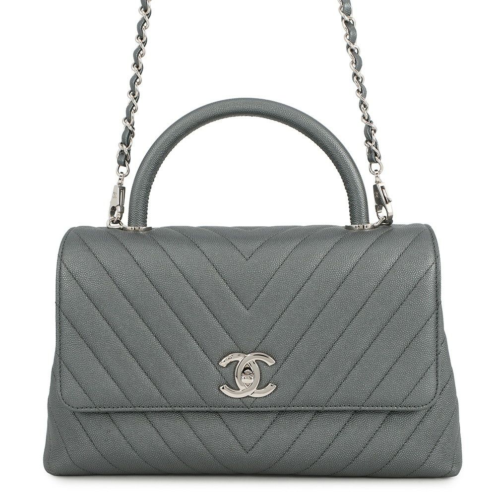 シャネル ハンドバッグ シェブロン ココマーク ハンドル ココハンドル キャビアスキン A92991 CHANEL 2wayショルダー