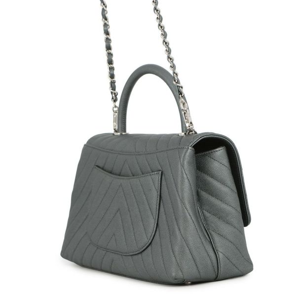 シャネル ハンドバッグ シェブロン ココマーク ハンドル ココハンドル キャビアスキン A92991 CHANEL 2wayショルダー