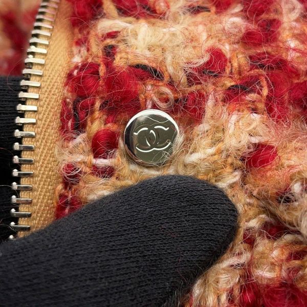 シャネル ダウンベスト ツイード ストライプ レディースサイズ34 モヘア ウール P77367 CHANEL アパレル アウター