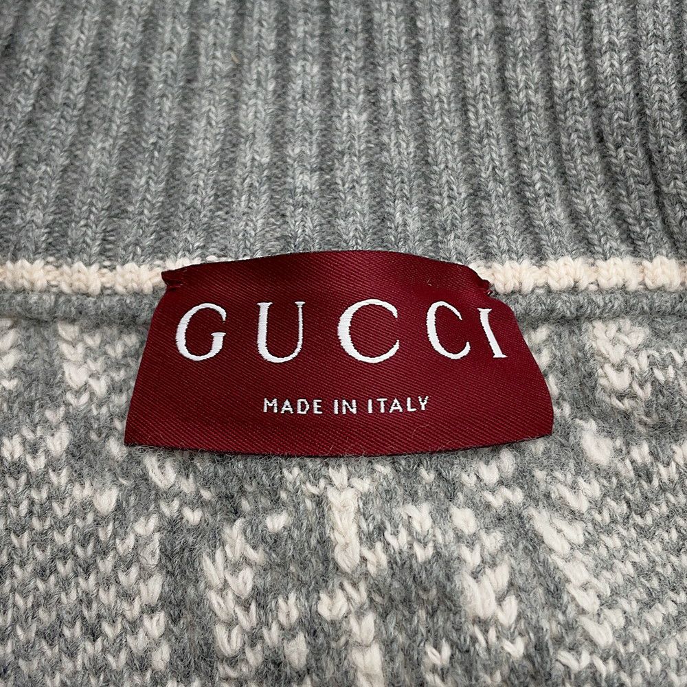 グッチ カーディガン GGジャガード ブークレステッチ ジップアップ レディースサイズM ウール 814285 GUCCI アパレル