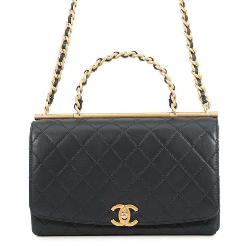 シャネル チェーンショルダーバッグ マトラッセ トップハンドル ラムスキン AS1749 CHANEL 2wayショルダーバッグ