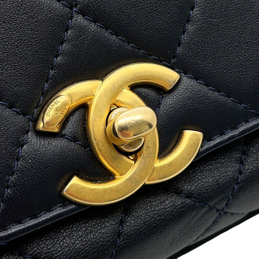 シャネル チェーンショルダーバッグ マトラッセ トップハンドル ラムスキン AS1749 CHANEL 2wayショルダーバッグ