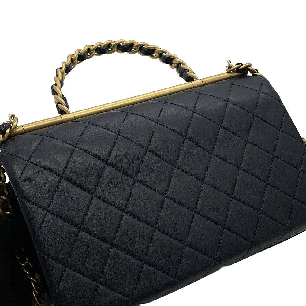 シャネル チェーンショルダーバッグ マトラッセ トップハンドル ラムスキン AS1749 CHANEL 2wayショルダーバッグ