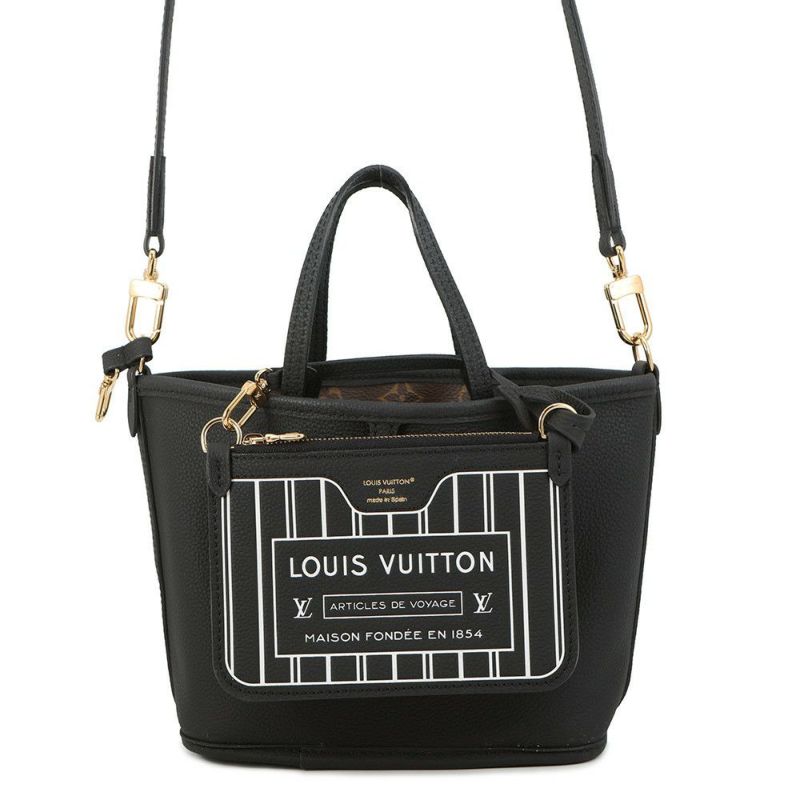 ルイヴィトン トートバッグ モノグラム/グレインレザー ネヴァーフル・インサイドアウト BB M12099 2way ショルダー 黒 ブラック