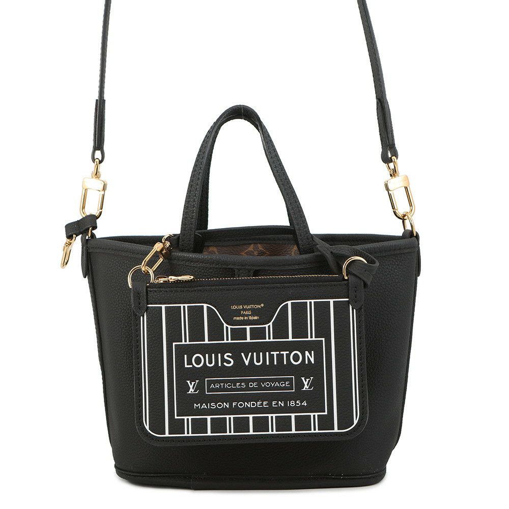 ルイヴィトン トートバッグ モノグラム/グレインレザー ネヴァーフル・インサイドアウト BB M12099 2way ショルダー 黒 ブラック