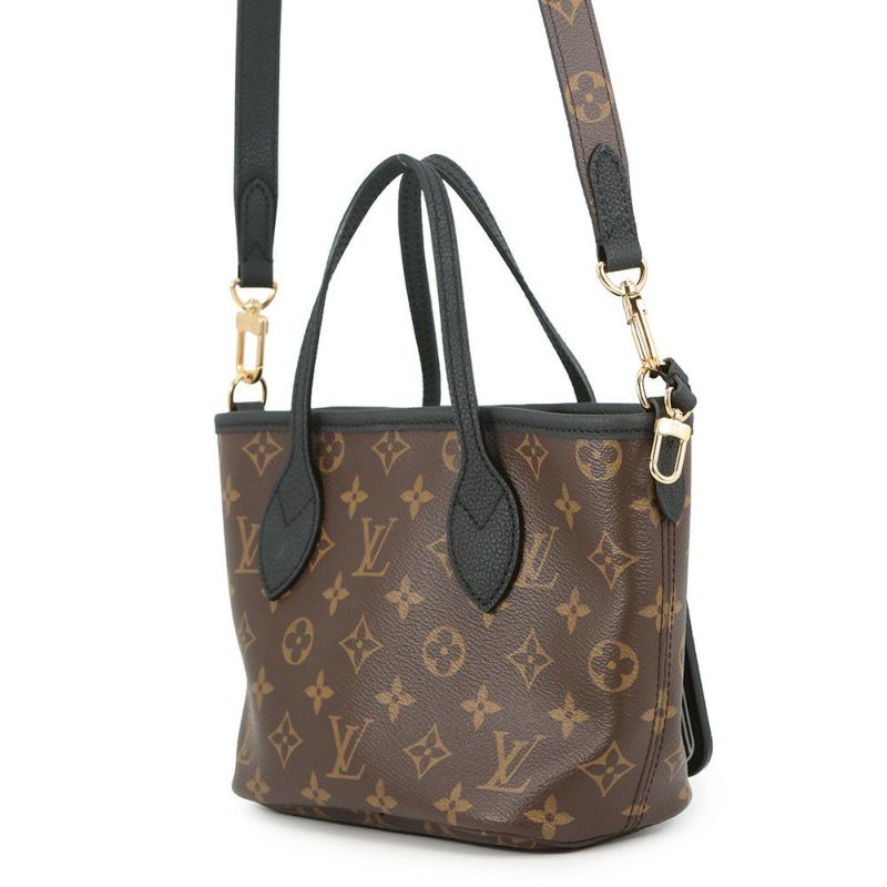 ルイヴィトン トートバッグ モノグラム/グレインレザー ネヴァーフル・インサイドアウト BB M12099 2way ショルダー 黒 ブラック