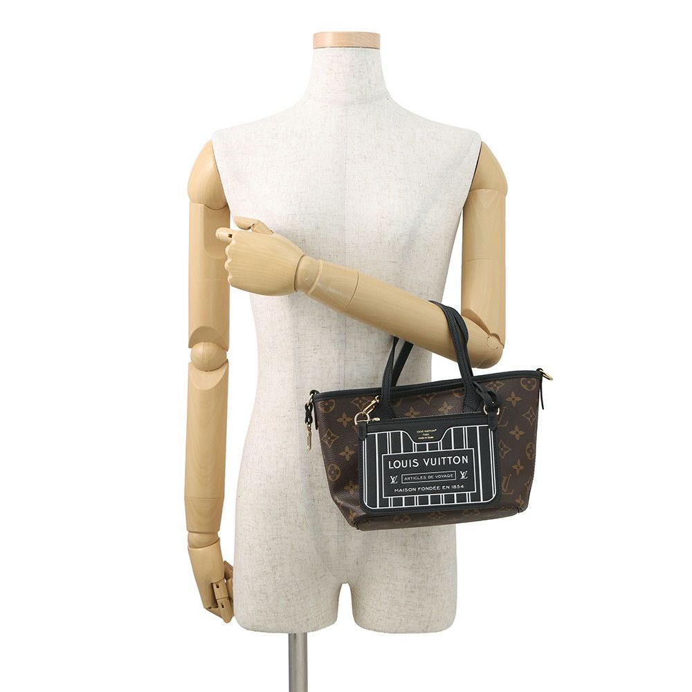 ルイヴィトン トートバッグ モノグラム/グレインレザー ネヴァーフル・インサイドアウト BB M12099 2way ショルダー 黒 ブラック