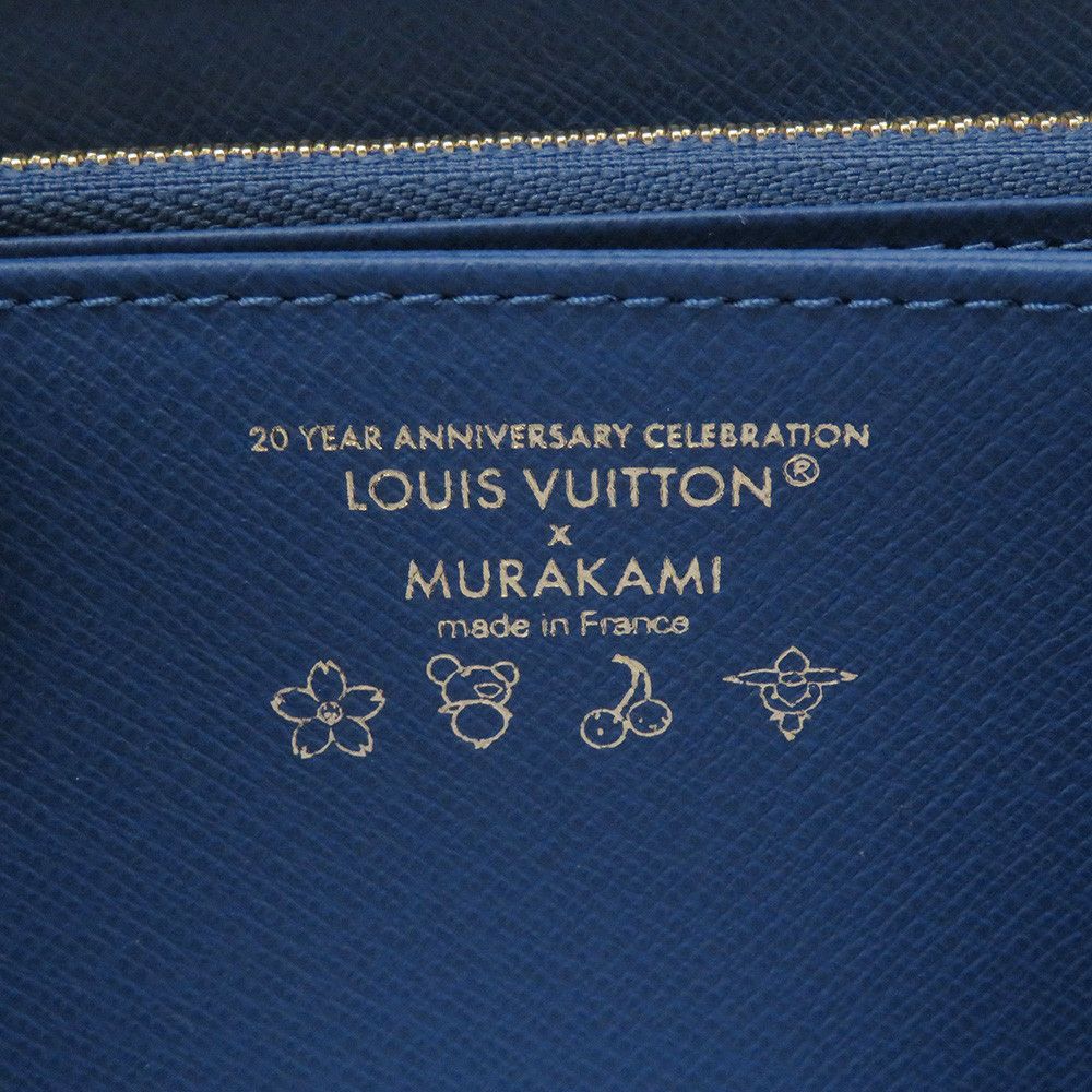 ルイヴィトン 長財布 モノグラム・チェリー デニム LV × TM ジッピー・ウォレット M23161 村上隆コラボ