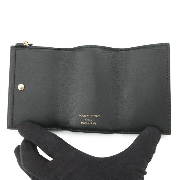 ルイヴィトン 三つ折り財布 カーフレザー ミニ トリフォールド ウォレット・LV ブルーム M15081 黒 ブラック