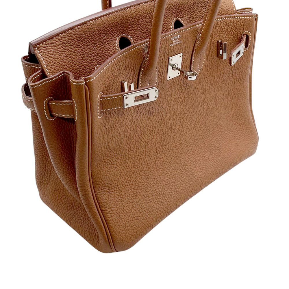 エルメス バーキン25 ゴールド/シルバー金具 トゴ C刻印 HERMES Birkin ハンドバッグ