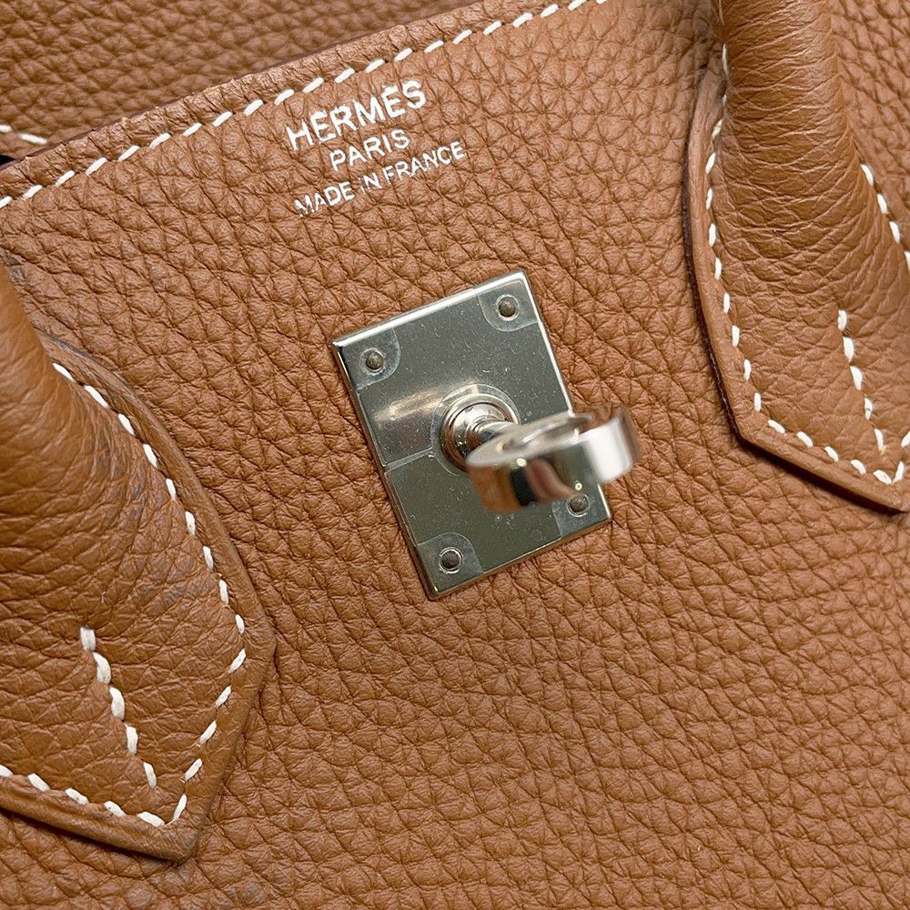 エルメス バーキン25 ゴールド/シルバー金具 トゴ C刻印 HERMES Birkin ハンドバッグ