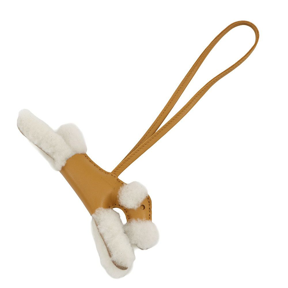 エルメス バッグチャーム バディ エクリュ/セサミ ラムスキン/ムートン U刻印