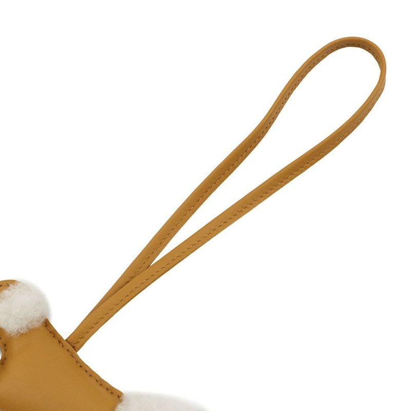 エルメス バッグチャーム バディ エクリュ/セサミ ラムスキン/ムートン U刻印