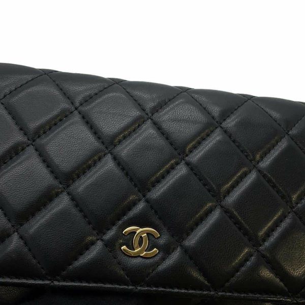 シャネル チェーンウォレット クラシック マトラッセ ココマーク ラムスキン AP0250 CHANEL 財布 ブラック 黒