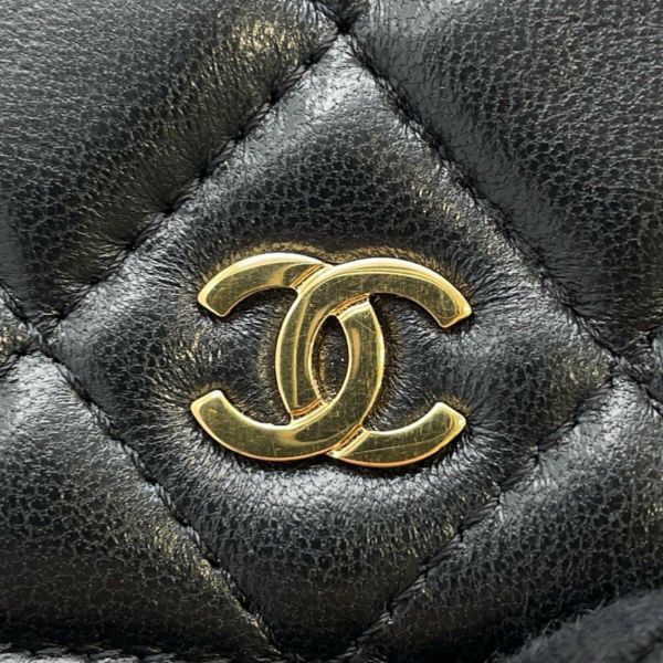 シャネル チェーンウォレット クラシック マトラッセ ココマーク ラムスキン AP0250 CHANEL 財布 ブラック 黒