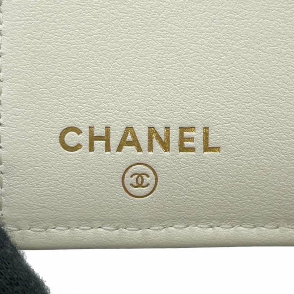 シャネル 三つ折り財布 マトラッセ フラップウォレット ラインストーン キャビアスキン AP3397 CHANEL 財布 白