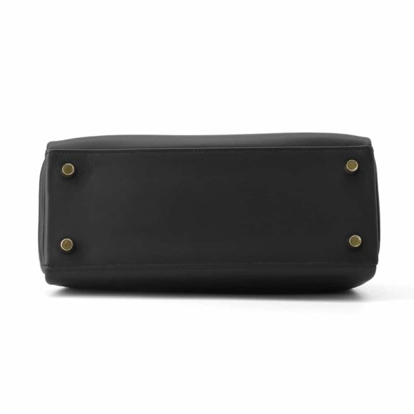 エルメス ハンドバッグ ケリー25 タッチ 内縫い ブラック/オンブレ/ゴールド金具 スイフト/リザードナチュラ W刻印 黒