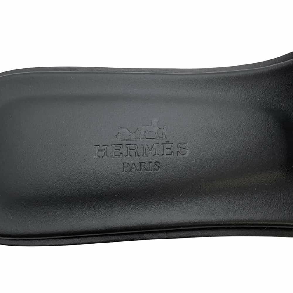 エルメス サンダル オラン ボックスカーフ レディースサイズ36 HERMES 靴 黒