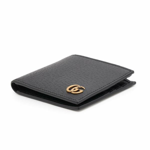 グッチ 二つ折り財布 GGマーモント レザー 428726 GUCCI 財布 カードケース メンズ 黒