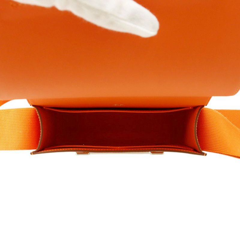 エルメス ショルダーバッグ ゲタ ヴェルソ オレンジ/カプシーヌ/シルバー金具 シェブルミゾル B刻印 シェーブル