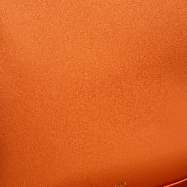 エルメス ショルダーバッグ ゲタ ヴェルソ オレンジ/カプシーヌ/シルバー金具 シェブルミゾル B刻印 シェーブル