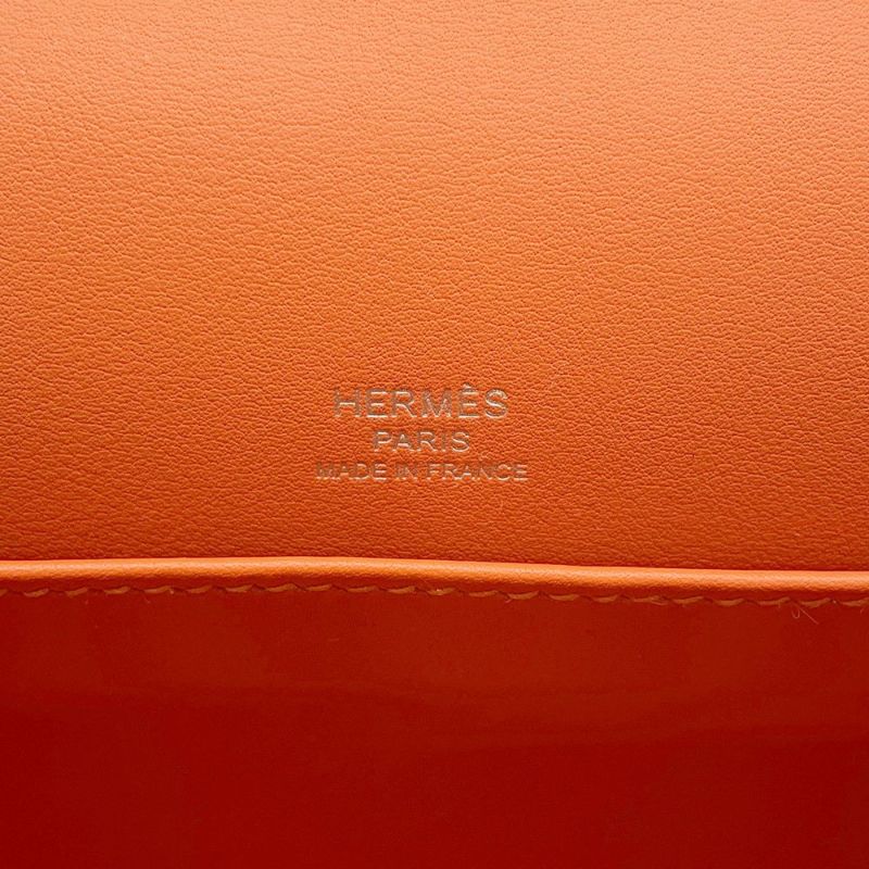 エルメス ショルダーバッグ ゲタ ヴェルソ オレンジ/カプシーヌ/シルバー金具 シェブルミゾル B刻印 シェーブル