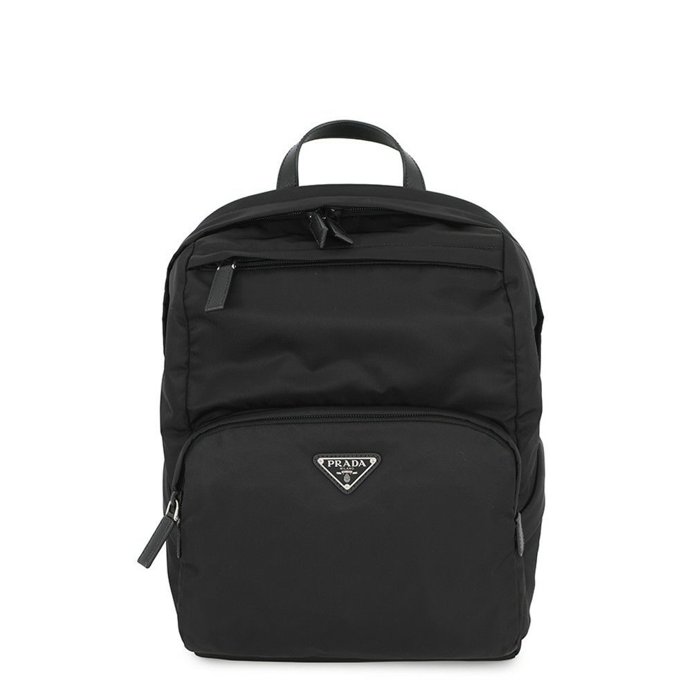 プラダ リュック Re-Nylon x サフィアーノ バックパック ナイロン 2VZ104 PRADA バッグ リュックサック 黒