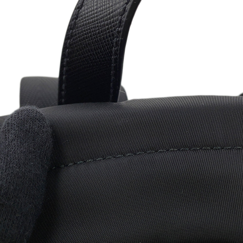 プラダ リュック Re-Nylon x サフィアーノ バックパック ナイロン 2VZ104 PRADA バッグ リュックサック 黒