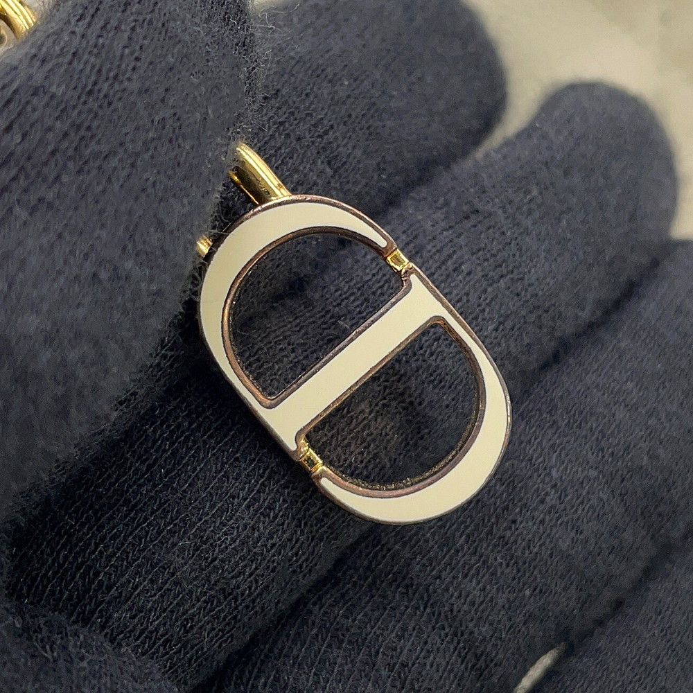 クリスチャン・ディオール チェーンショルダーバッグ マクロカナージュ CD ラウンジ ホーボーバッグ ラムスキン M22626FBE 白