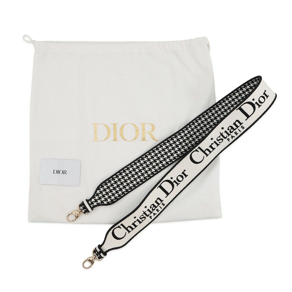 ディオール ハンドバッグ LADY D-LITE ハウンドトゥース ミディアム キャンバス M0565ONGE 2way 白 黒 千鳥格子