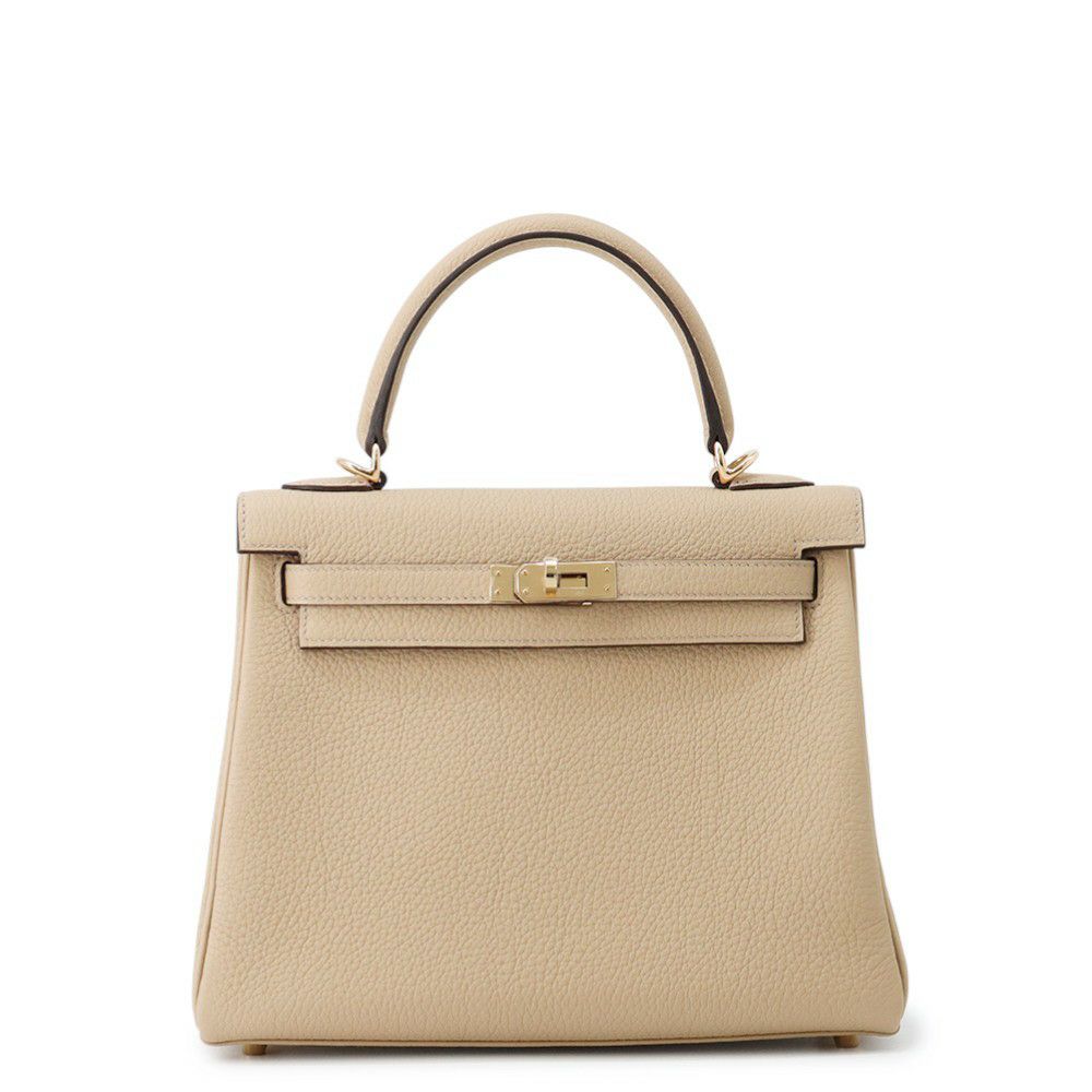 エルメス ハンドバッグ ケリー25 内縫い トレンチ/シャンパンゴールド金具 トゴ K刻印 ２wayショルダー