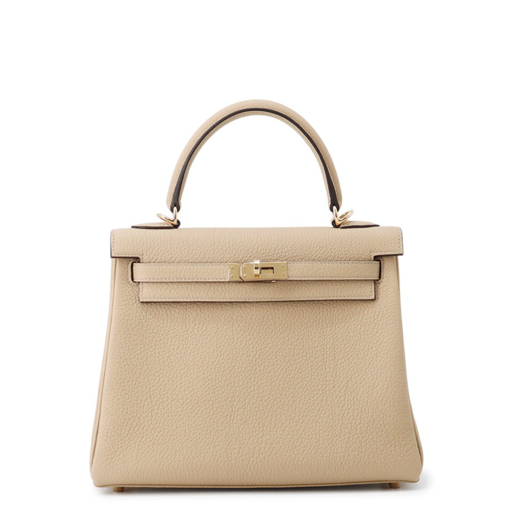 エルメス ハンドバッグ ケリー25 内縫い トレンチ/シャンパンゴールド金具 トゴ K刻印 ２wayショルダー