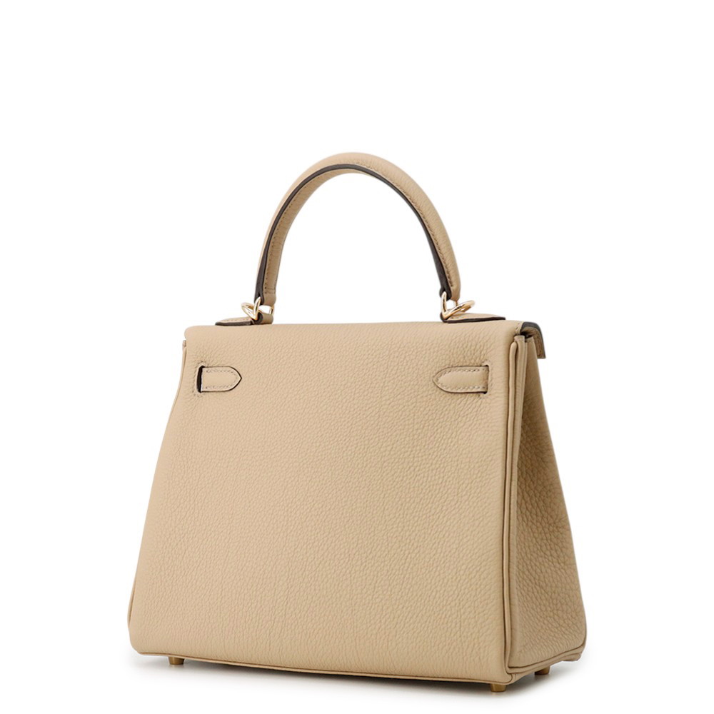 エルメス ハンドバッグ ケリー25 内縫い トレンチ/シャンパンゴールド金具 トゴ K刻印 ２wayショルダー