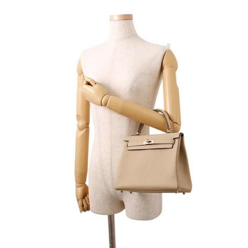 エルメス ハンドバッグ ケリー25 内縫い トレンチ/シャンパンゴールド金具 トゴ K刻印 ２wayショルダー