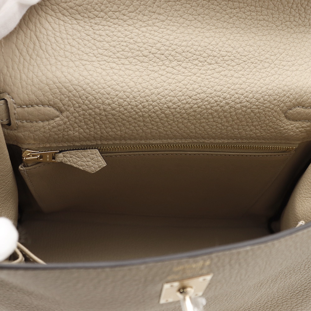 エルメス ハンドバッグ ケリー25 内縫い トレンチ/シャンパンゴールド金具 トゴ K刻印 ２wayショルダー