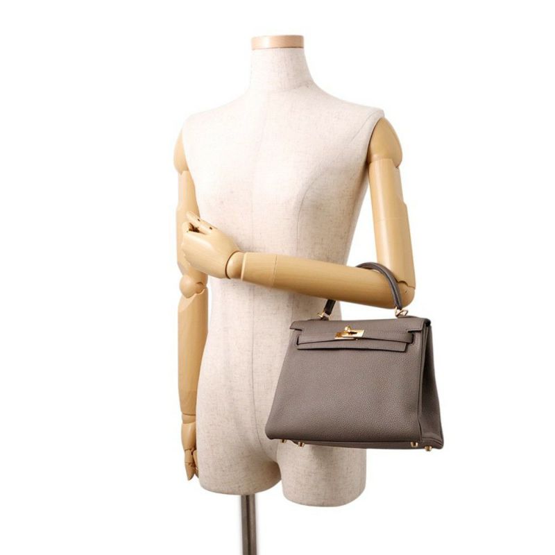 エルメス ハンドバッグ ケリー25 内縫い エタン/ゴールド金具 トゴ B刻印 ２wayショルダー