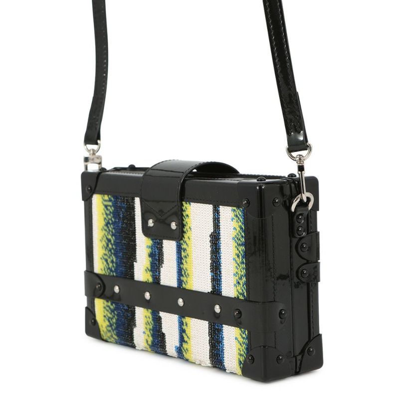 ルイヴィトン ショルダーバッグ パテント/スパンコール プティット・マル LOUIS VUITTON 2wayクラッチ ブラック 黒