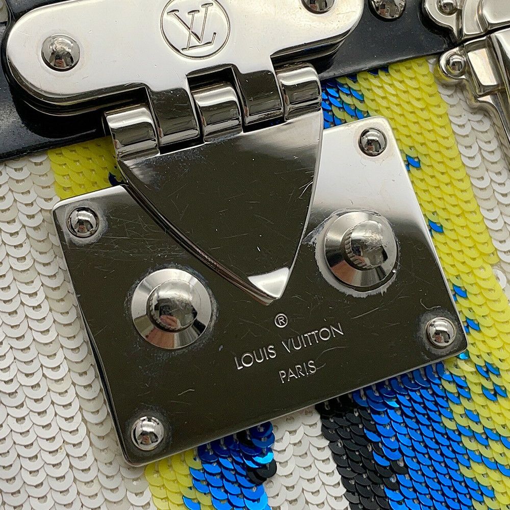 ルイヴィトン ショルダーバッグ パテント/スパンコール プティット・マル LOUIS VUITTON 2wayクラッチ ブラック 黒