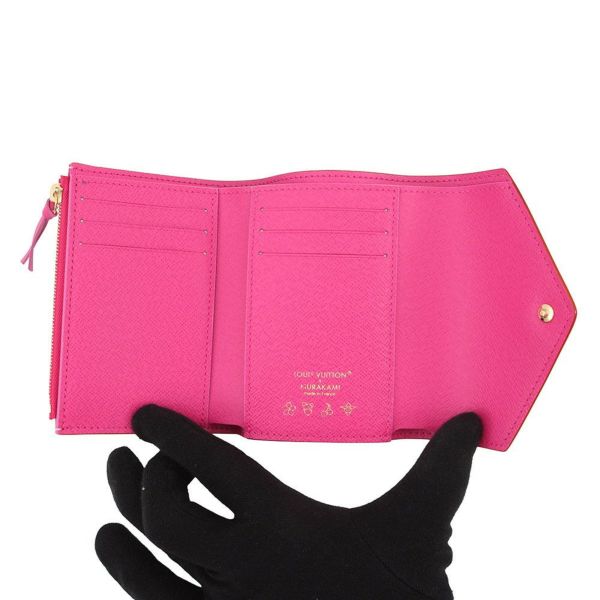 ルイヴィトン 三つ折り財布 モノグラム LV × TM ポルトフォイユ・ヴィクトリーヌ M28387 村上隆 コラボ